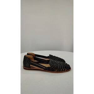Quince Black Woven Leather Slip-On Flats